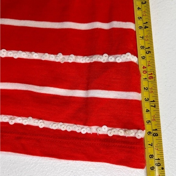 NWT Old Navy Long Sleeve Sparkle Red Stripe Scoop Neck Sequin T Shirt Women Med - Picture 11 of 13